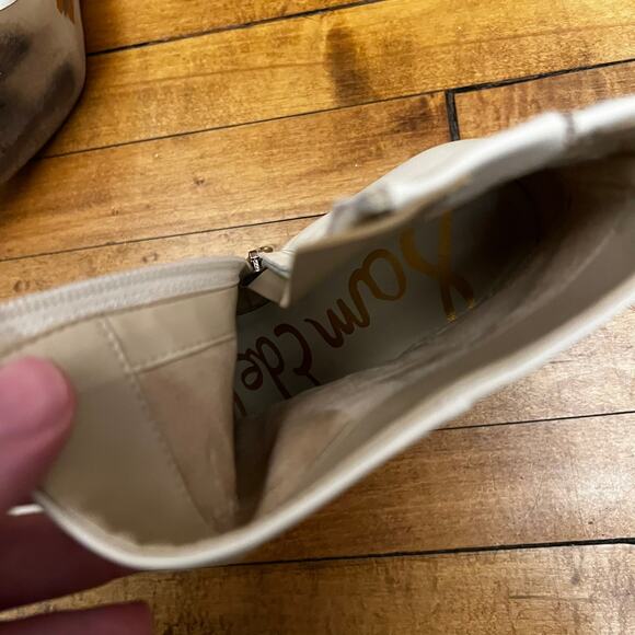 Sam Edelman Women's Saige Ivory Leather Booties Shoes 6 (M) Boots - Picture 9 of 14